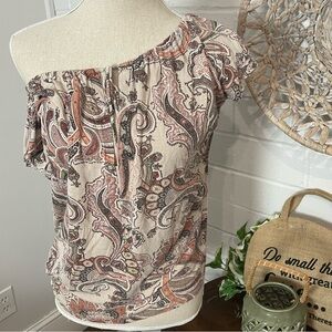 Paisley Off The Shoulder Women’s Blouse Size Small